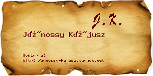 Jánossy Kájusz névjegykártya